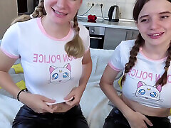 Latex Obsession: Blonde & Brunette Show off Their Fetish Leggings