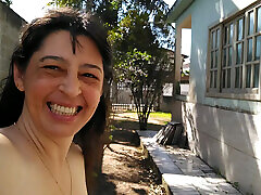 My abigaile johnson with strangers cock7 pissing naked outside while she is walking around