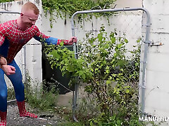 Worship me! Caught Spiderman in my Web at ManUpFilms