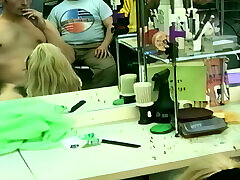 Hot Babes in Stcokings Gets Horny, Masturbates Hairy Pussies and Fucks Hard with Gigantic Dicks Movie