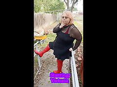 Mistress V Nurse Vicki Smoking Out Side in 2 bbw british bbc Out Fits