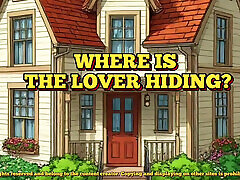 Cuckold Husband Is Furious That His Wife Is Cheating with Her Lover. Cartoon