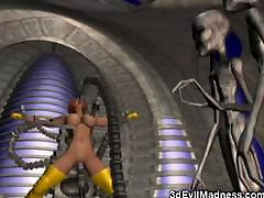 3D Terrifying Aliens Fuck Girls!