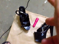 mess in heels and dildo of a friend