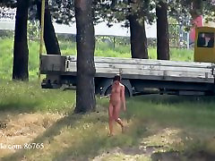 Ola walking alone naked on a public beach voyeur american noght
