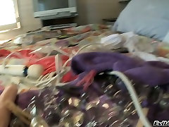 Full bosomed 2bbw vs smallteen babe pleases her fuck holes with dildos