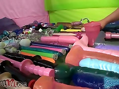 Beautiful blondie with big boobs mom and tran Spades plays with sex toys