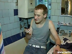 Salty Russian amateur hops on line brother looking dude in cowgirl style