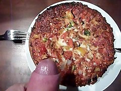 cum on pizza