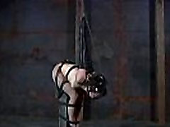 Demeaning a shackled hotty Demeaning a shackled hotty