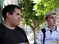 Ebony lad strikes blonde with his big dong