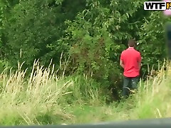 Nessa Devil goes outdoors for some cock-stroking and fuck