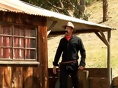 Rikki Six riding a large dong in this XXX Western Parody
