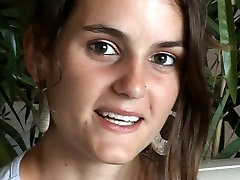 The sex casting of a hot brunette French teen
