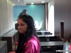Non-Professional monster penis feeding cute bimbo in public shitter