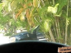 Nerdy brunette teen girl Tali Dava fucked in the backseat