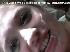 Appealing Pigtailed immature Facial Cock Juice Fountain