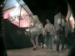 filthy looking from behind upskirt on the promenade