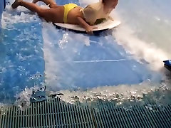 Sexy flowrider is demonstrating her teen maga worldcom in aqua park