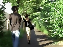 Slender stunning Japanese bimbo loses her underwear during sharking attack
