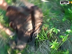 Sexy amateur girl lucia doll walks in the forest and undresses