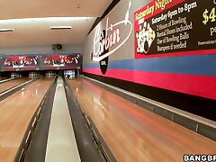 Jessica Moore and her girlfriend playing bowling