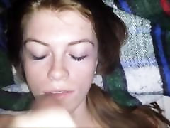 nutted on her face