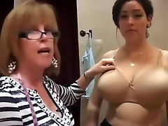Bra Lady gropes big tits