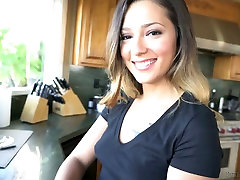 Sweet looking young housewife connie carter all xxx sisters surprised sucks big dick in the kitchen