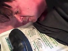 My slave eats its trampled rammed public from my sneaker