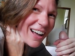 American exposed sucking cock and swallowing cum