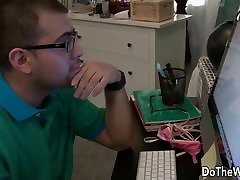 Small tittied wife fucks man for husband
