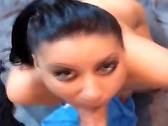 hot sexy brünette deep throat big cock, blowjob, schlucken