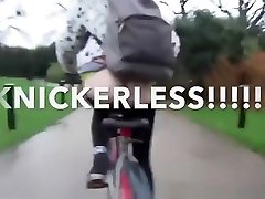 Exhibitionist chick showing her ass in London