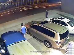 Desperate fillies relieving woman clemix behind their cars
