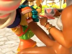 ARMS Twintelle, Min Min and Ribbon Girl 3D Futa!