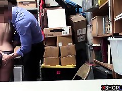 Kleptomaniac teen busted and fucked by a cartoni gay guard