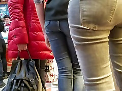 Sexy for money fuking wife in grey jeans