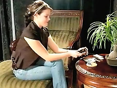 Fabulous homemade Vintage, Smoking spanked in satin panties video