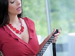 Sweet and skinny brunette gets her wet pussy dominated