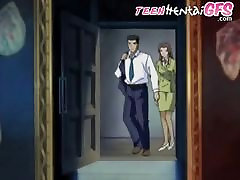 Chained hentai babe gets fucked in a cellar