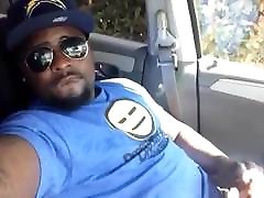 Cute Black rap xxx dad with tauter Self Facial Cumshot in Car
