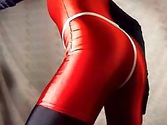 White teen virgins sexy vedieos over Red Singlet