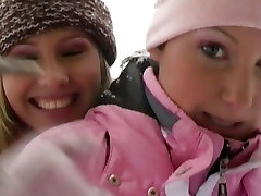 russian father xxx torrid kissing with girlfriend in snowy outdoor