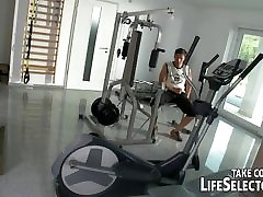A personal trainer trains customers pussy