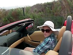 Trashy looking blonde in shorts Jenna Ivory gets her pussy slammed hard