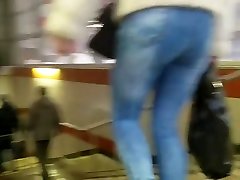 Nice round nurse in bath in tight jeans in winter another day