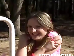 Cute Kitty in a tube top and speed work dating skirt