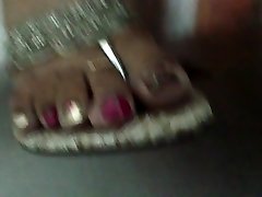 Silver thong sandals