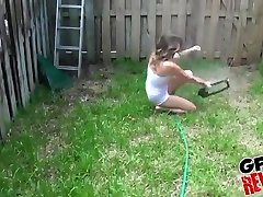 She suddenly got soaking wet